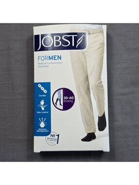 NEW Jobst Mens 115109 Compression Stockings 30-40mmHg Black